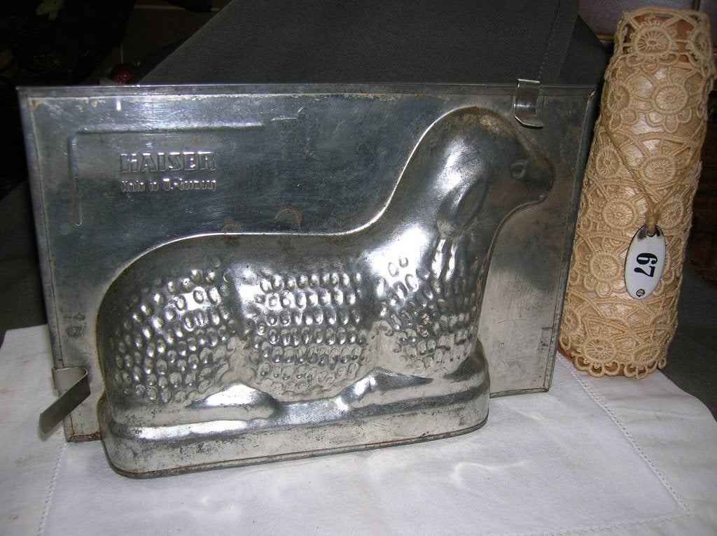 oude metalen chocolademal lammetje lam Kaiser, Ophalen of Verzenden