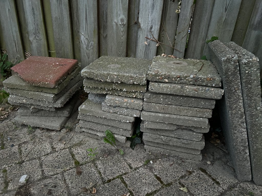 Gebruikte terrastegels en klinkers, Tuin en Terras, Tegels en Klinkers, Ophalen, Gebruikt, Minder dan 5 m², Beton