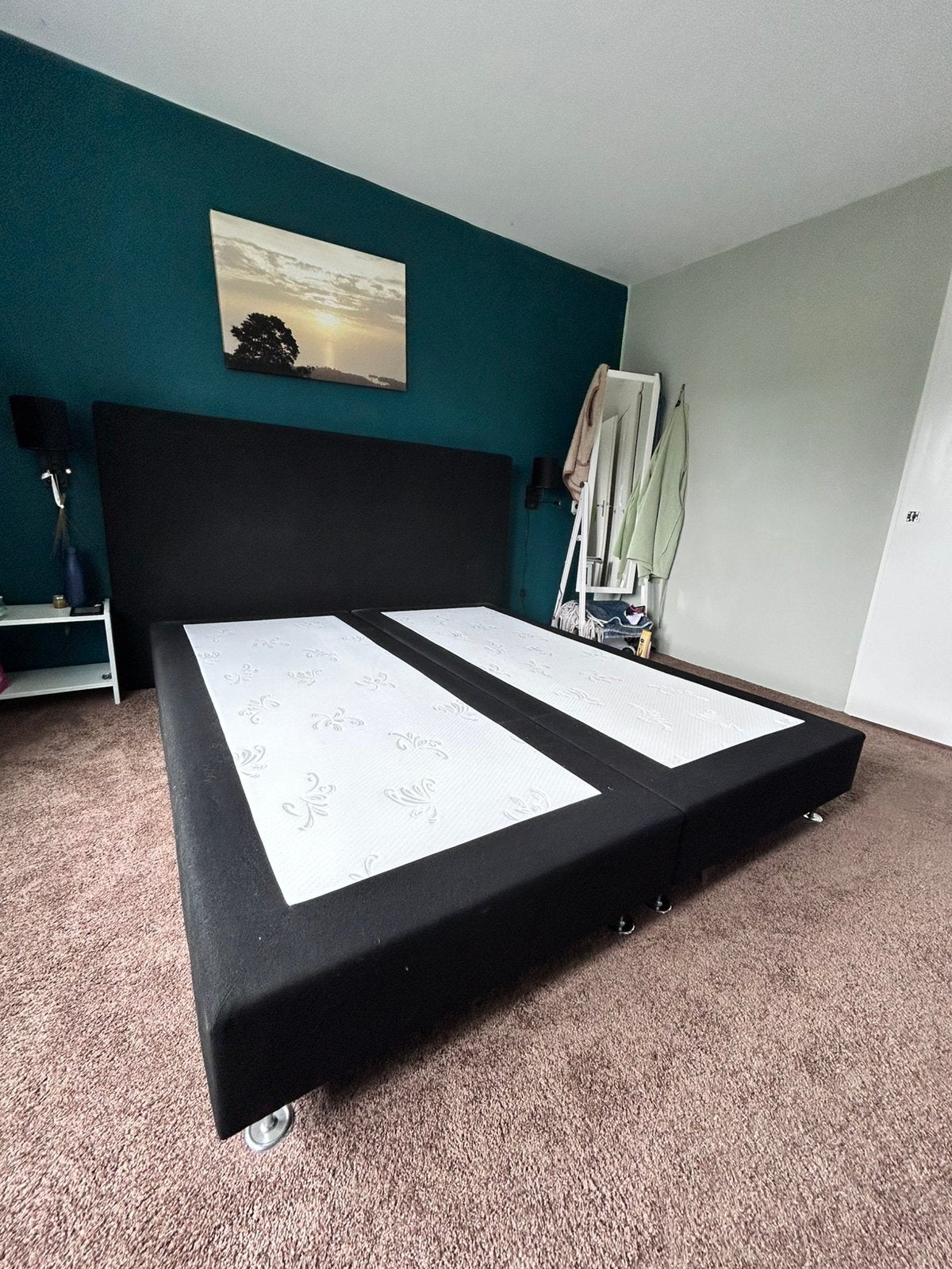 Swiss sense boxspring, zonder matrassen, Ophalen, Gebruikt, Tweepersoons, 180 cm