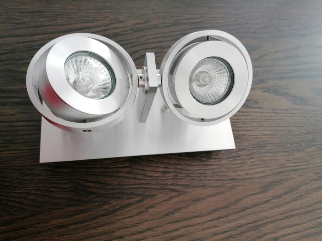 Lucide Duospot/Led/Opbouwspot RVS/Aluminium, Ophalen of Verzenden, Gebruikt, Plafondspot of Wandspot