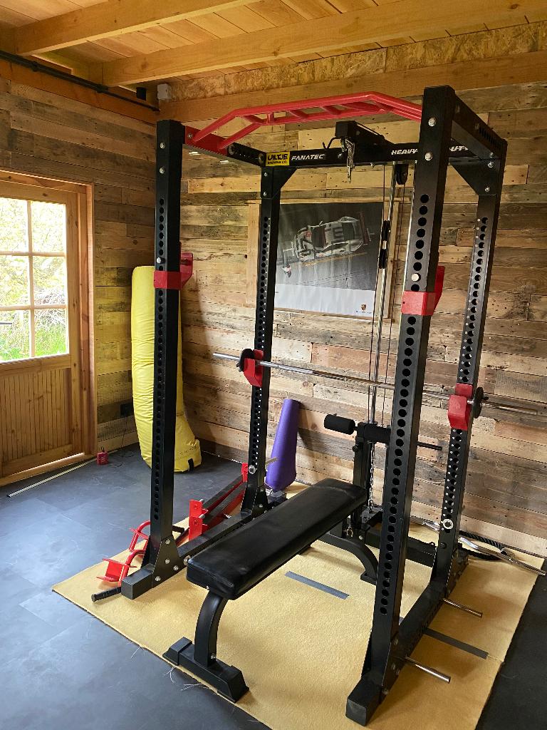 Power rack met gewichten, Ophalen, Benen, Krachtstation, Zo goed als nieuw
