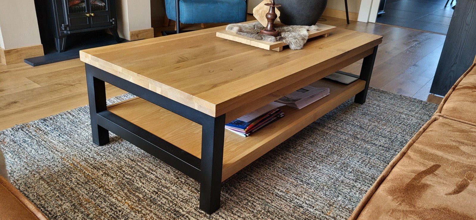 Salontafel Santos Goossens, Ophalen, 100 tot 150 cm, Modern, Industrieel, 50 tot 100 cm