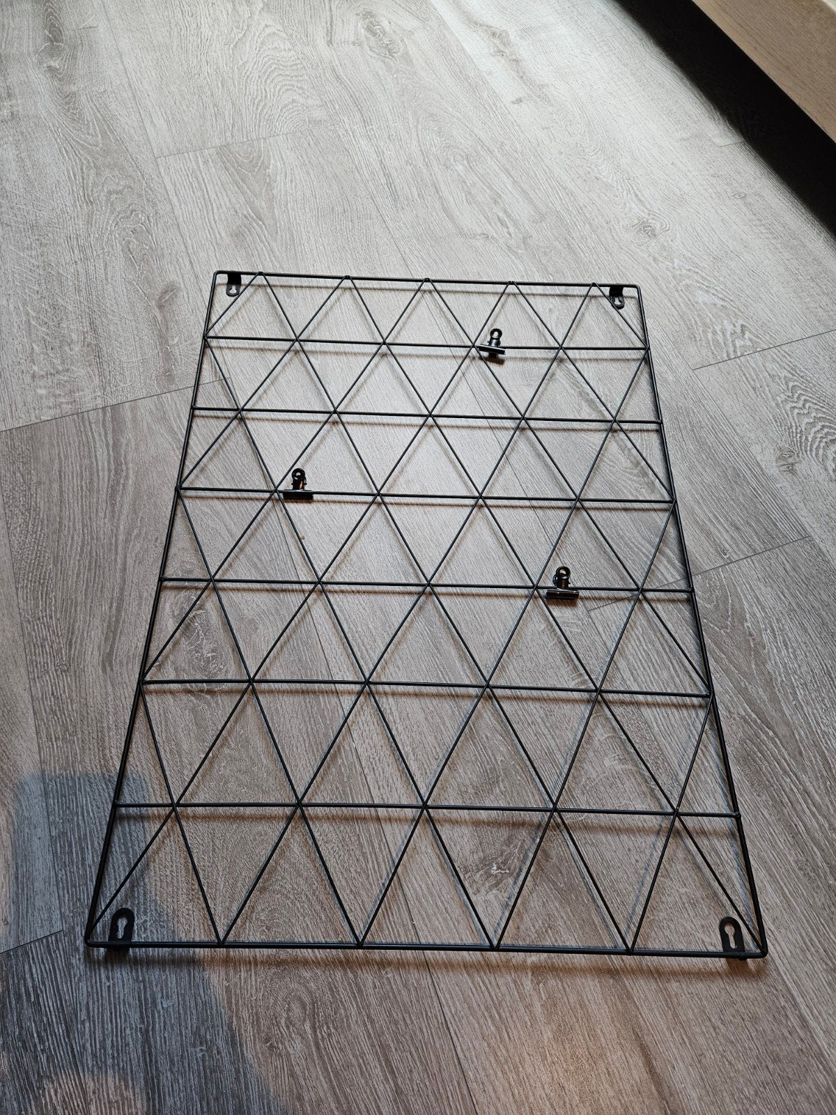 Wandrek 70x50 cm met 3 knijpers - Zwart metaal, Ophalen, Metaal, Gebruikt, Zwart