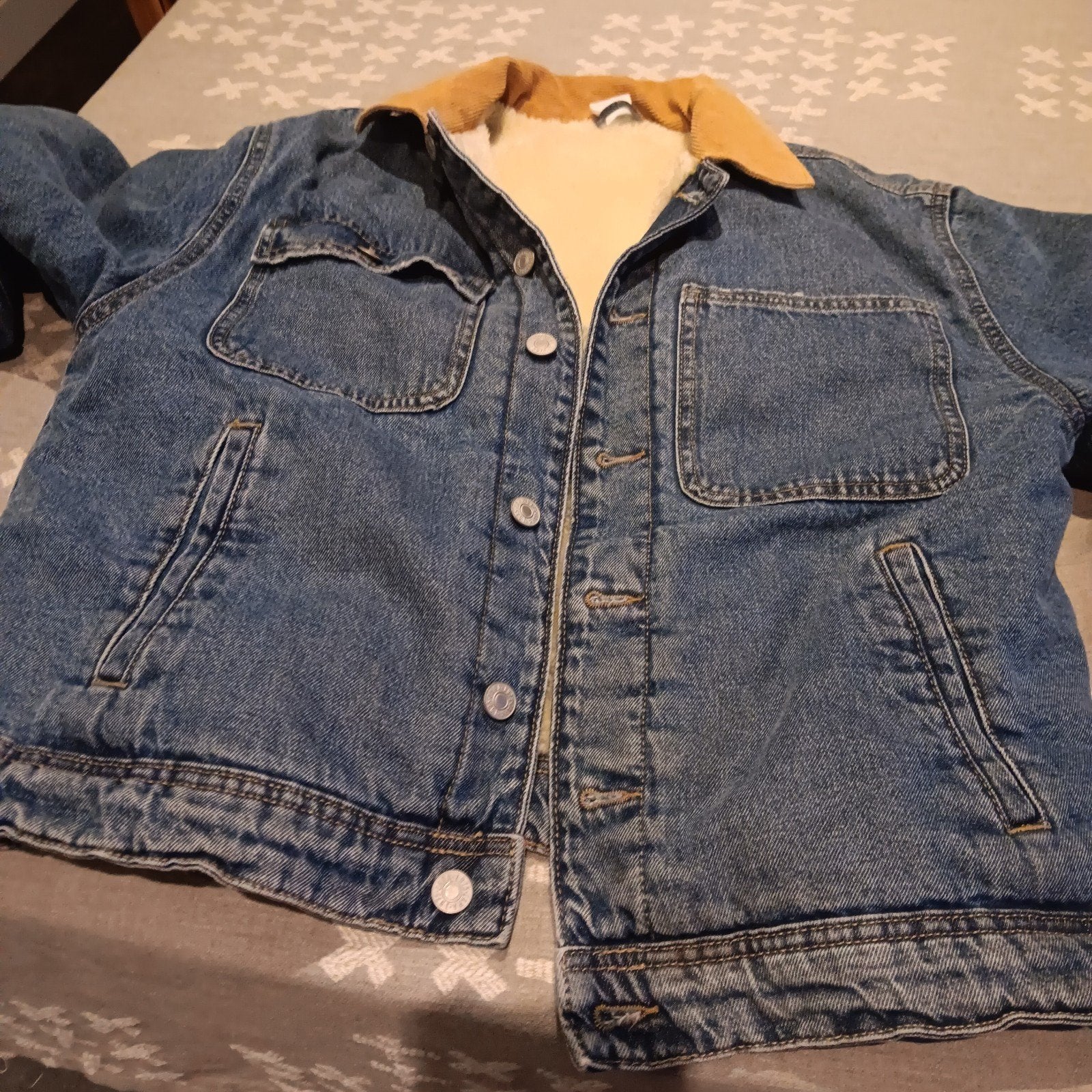 Zara spijkerjack met teddy voering - Maat 164 (13-14 jaar), Zara, Blauw, Overige maten, Ophalen of Verzenden