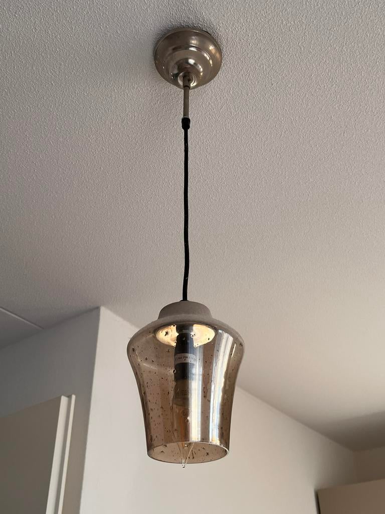 Riviera maison hanglamp glas, Ophalen of Verzenden, Zo goed als nieuw, Glas, Minder dan 50 cm