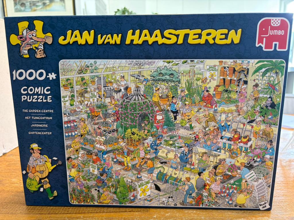 Jan van Haasteren puzzels Het Tuincentrum @ Het Circus, Ophalen of Verzenden, 500 t/m 1500 stukjes, Gebruikt, Legpuzzel