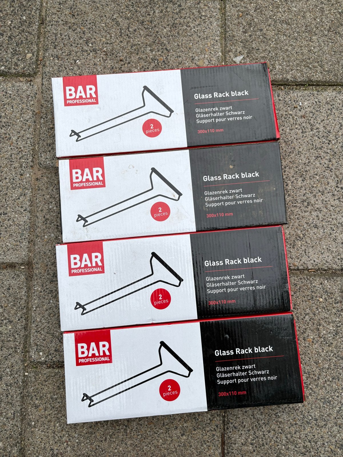 Glazenglijders zwart 4x 2 stuks - BAR PROFESSIONAL, Ophalen of Verzenden