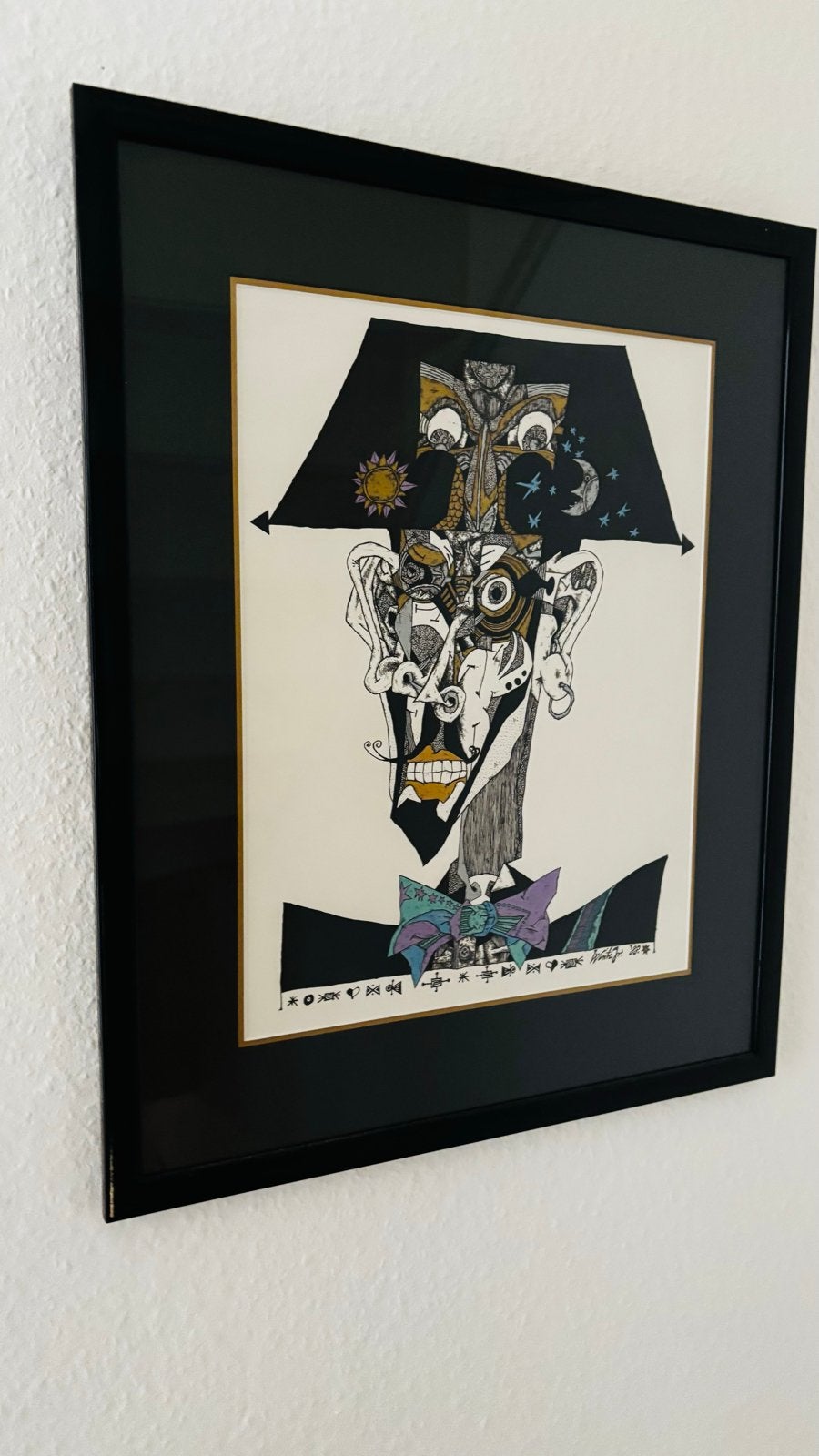 Ingelijste abstracte kunstprint - Surrealistisch portret, Ophalen