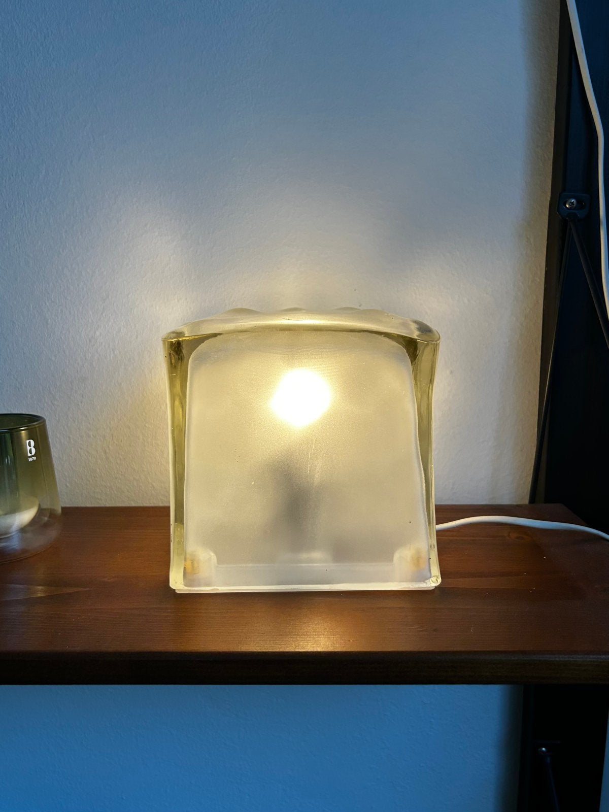 Ikea Iviken ice cube lamp vintage, Gebruikt, Vintage, Ophalen of Verzenden, Glas