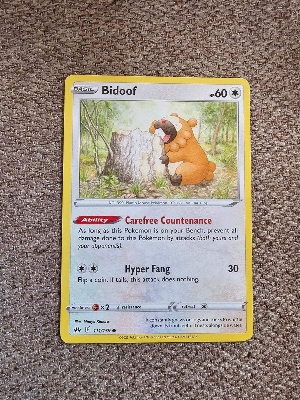Pokémon Kaart: Bidoof (111/159) - NM, Ophalen of Verzenden, Nieuw