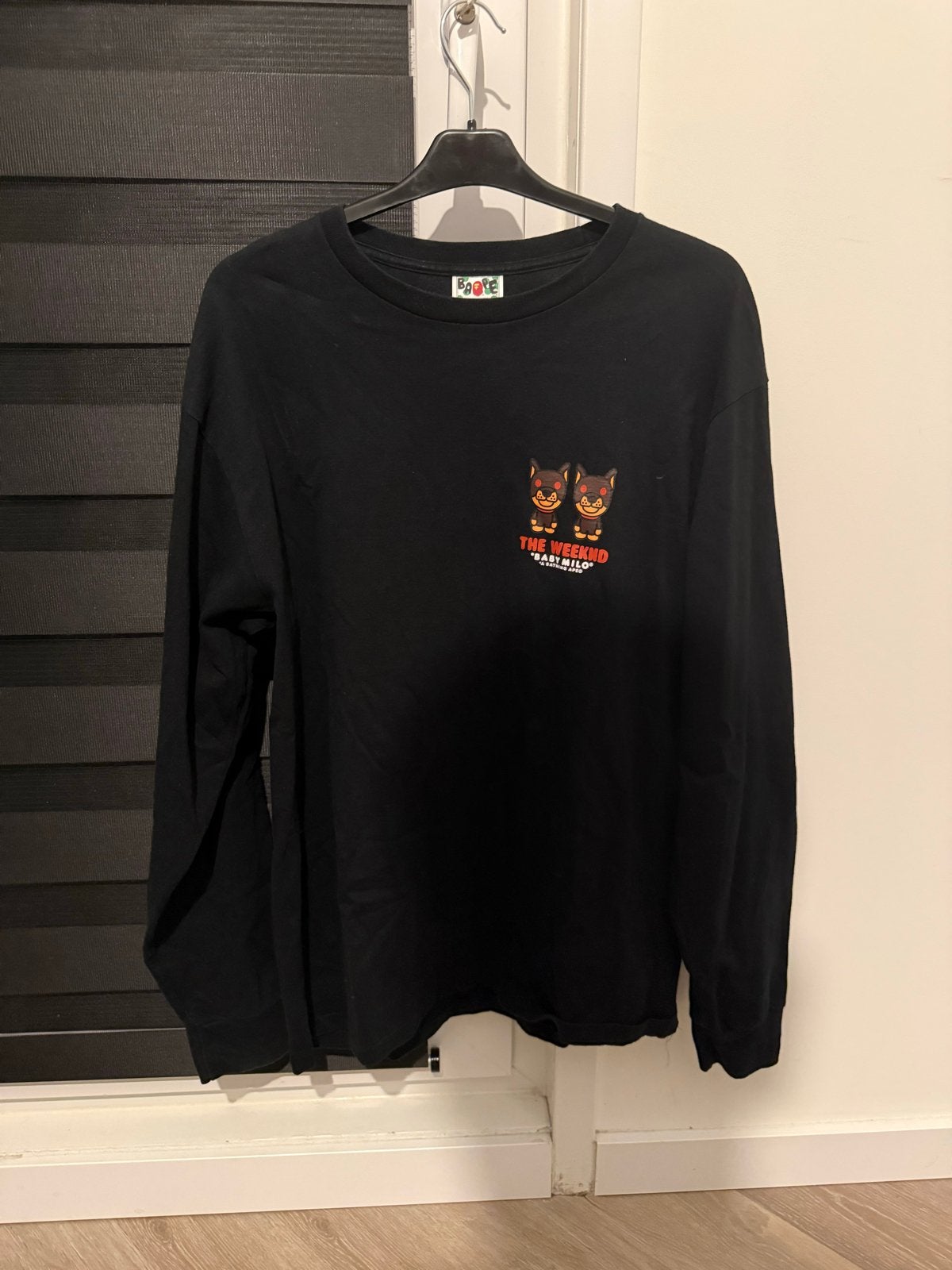 BAPE x The Weeknd Longsleeve Zwart, Ophalen of Verzenden, Zo goed als nieuw, Maat 56/58 (XL), Zwart