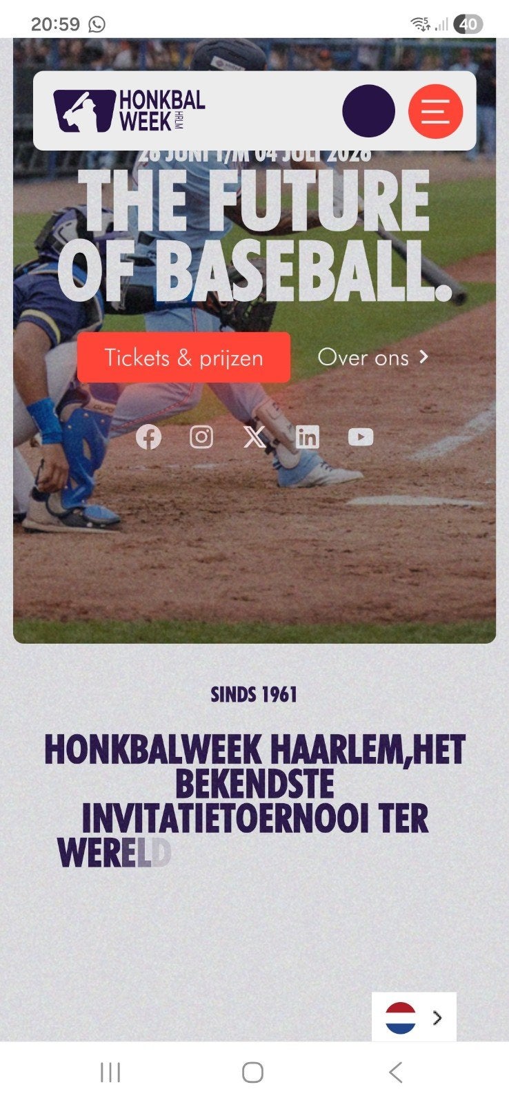Honkbalweek Haarlem Tickets 2026, Sport en Fitness, Honkbal en Softbal, Ophalen of Verzenden, Nieuw, Honkbal, Overige typen