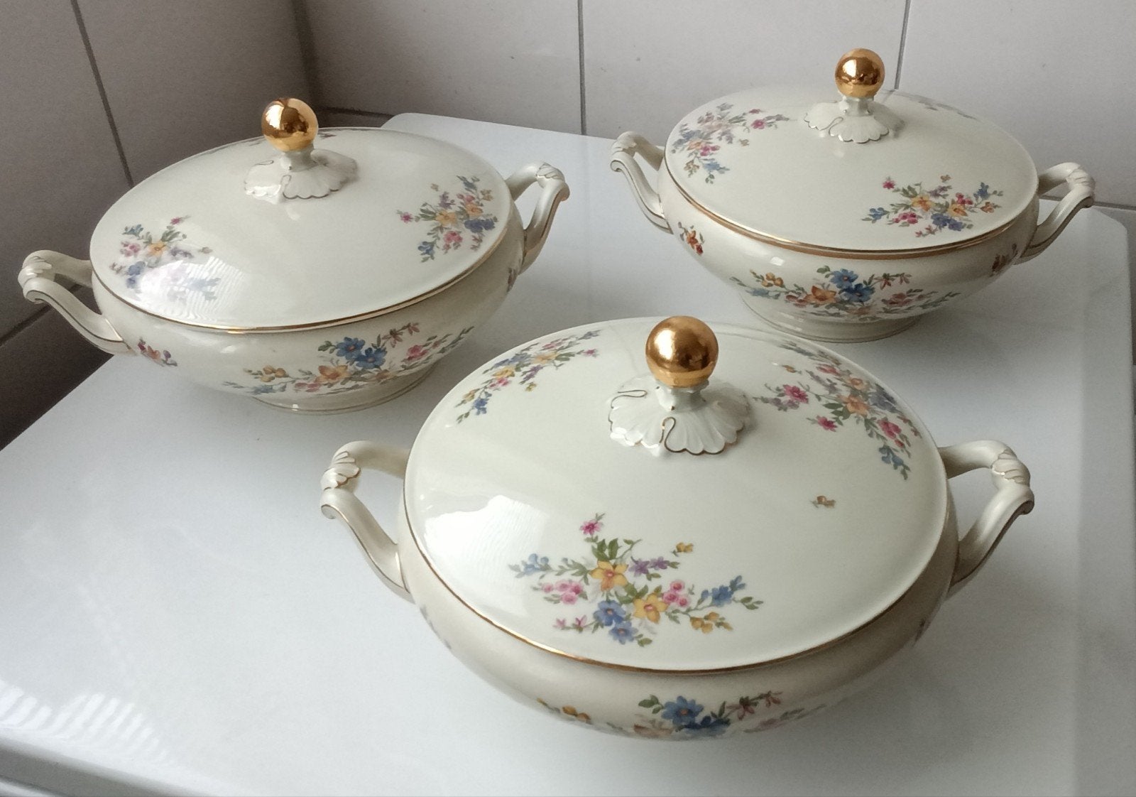 Heinrich H&G Selb .Terrine " Christine " 3 stuks in een koop, Ophalen