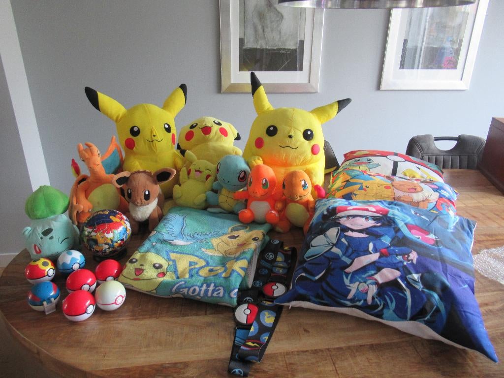 Heel veel Pokémon kussen knuffels mat ballen puzzels enz, Ophalen of Verzenden, Zo goed als nieuw, Overige typen