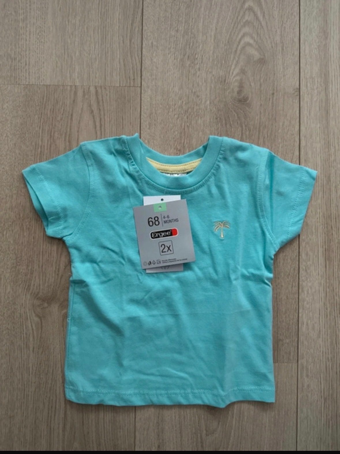 Ergee T-shirt maat 68 (4-6 maanden) met palmboom, Kinderen en Baby's, Babykleding | Maat 62, Ophalen of Verzenden, Nieuw, Jongetje of Meisje