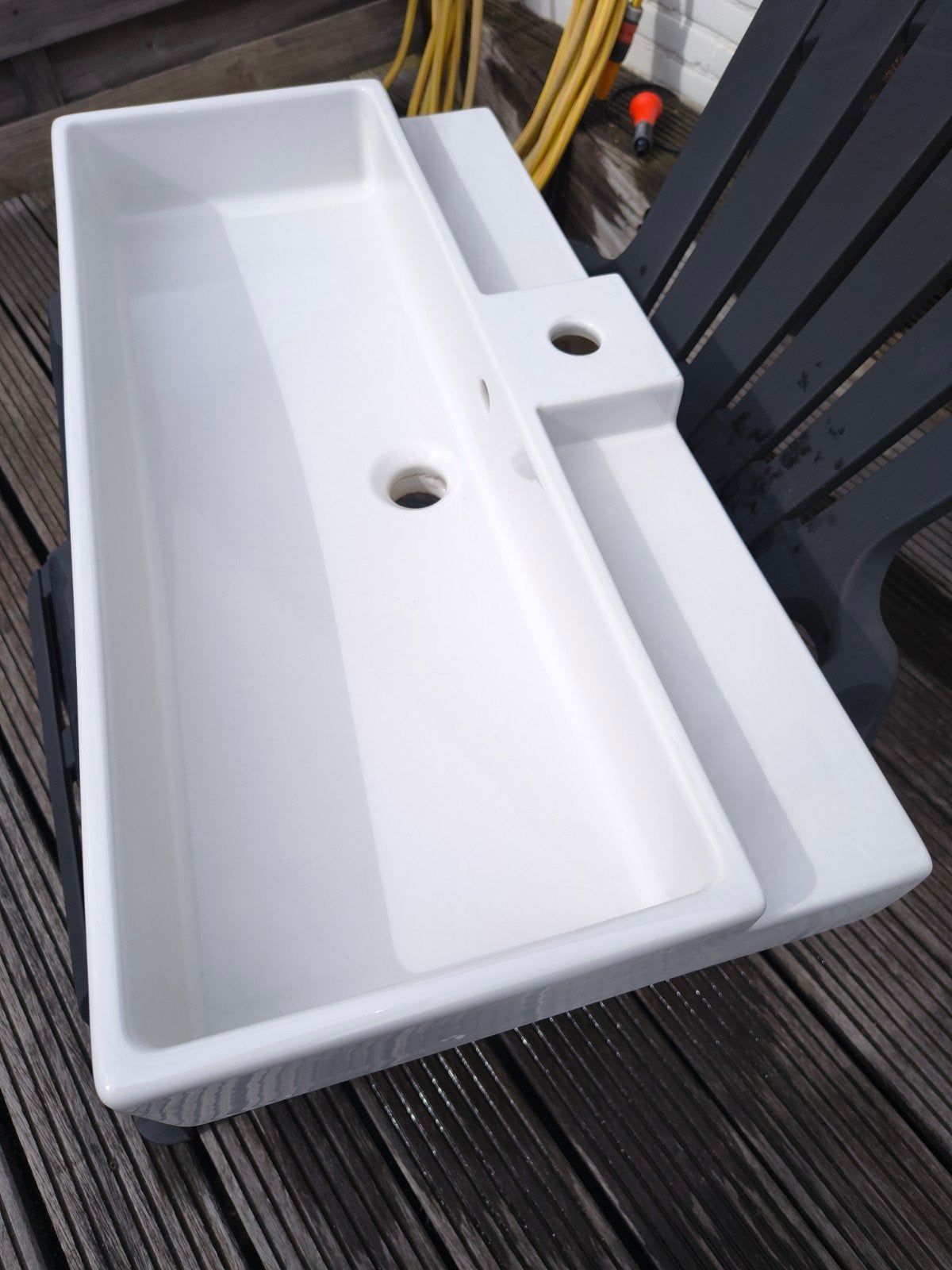 Witte wastafel 81x41x13 cm, Ophalen, Gebruikt, Wastafel