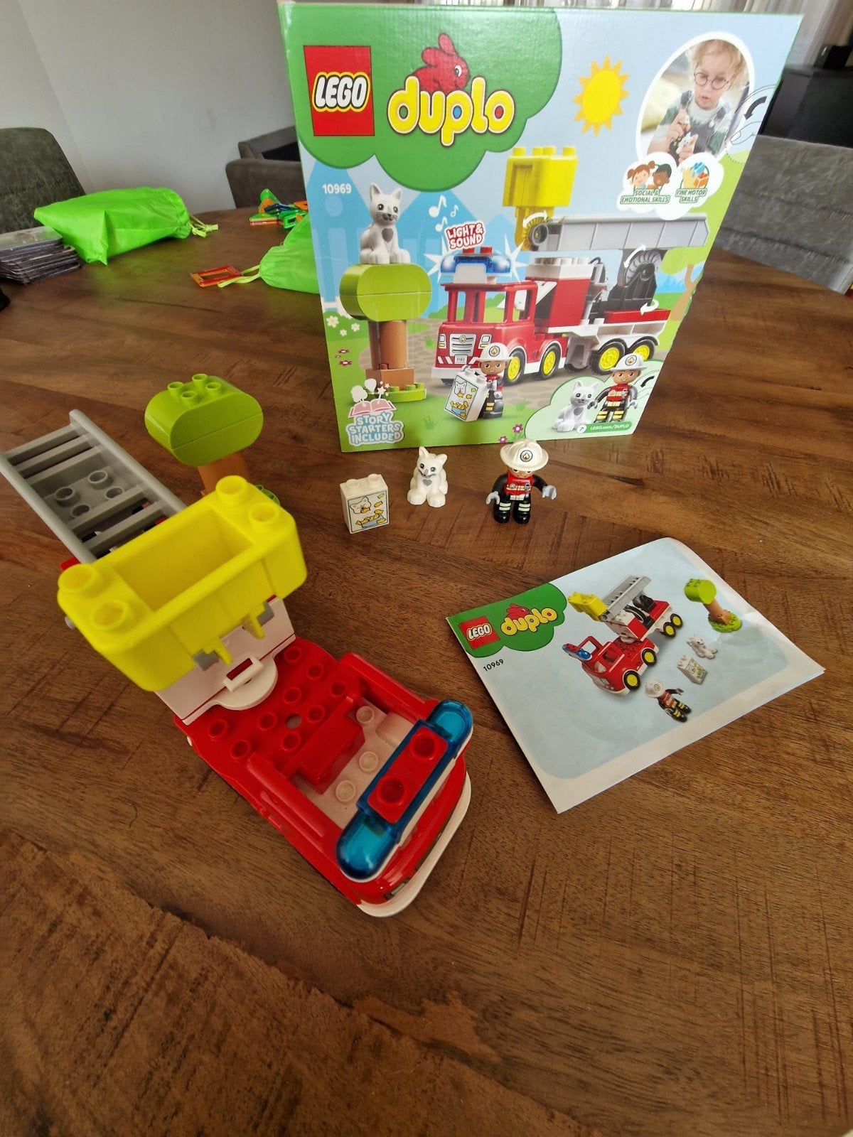 Lego Duplo Brandweerauto 10969 met licht en geluid, Kinderen en Baby's, Ophalen of Verzenden, Zo goed als nieuw, Compleet, Duplo