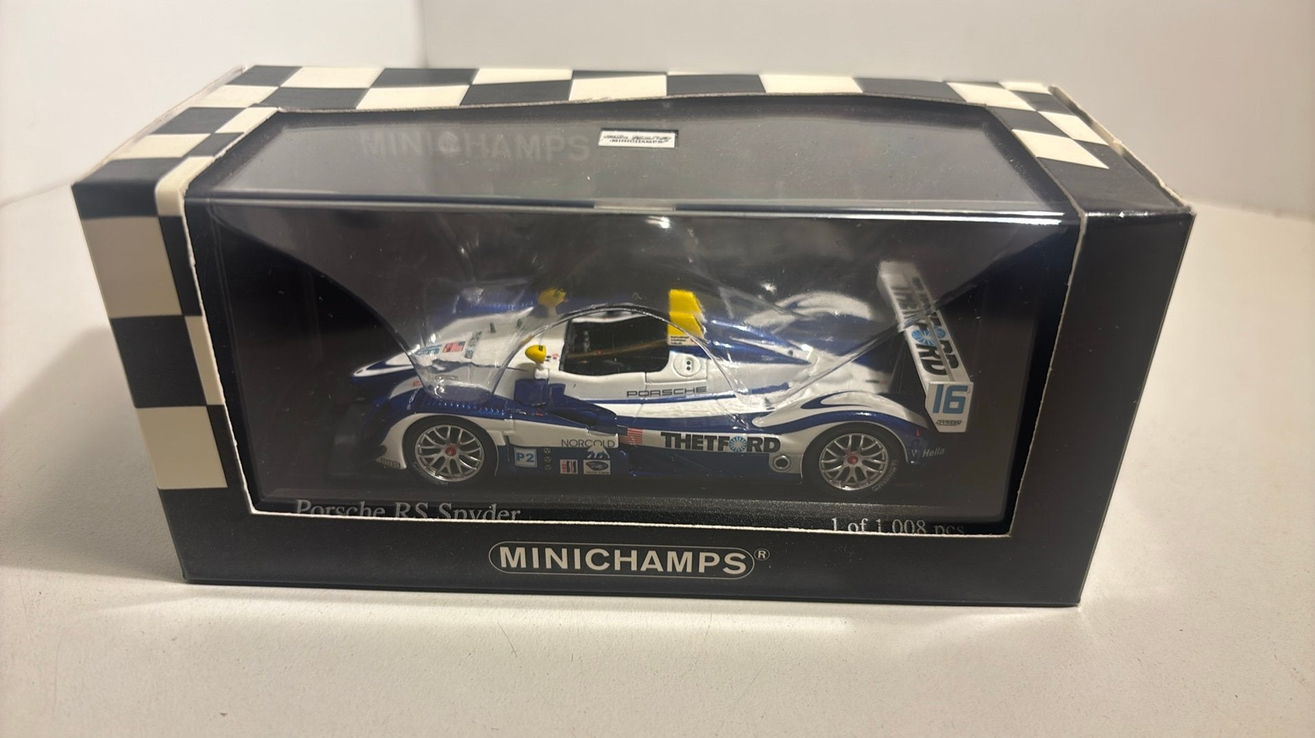 Porsche rs spyder alms gp 2007 minichamps 1.43, Auto, Ophalen of Verzenden, MiniChamps, A