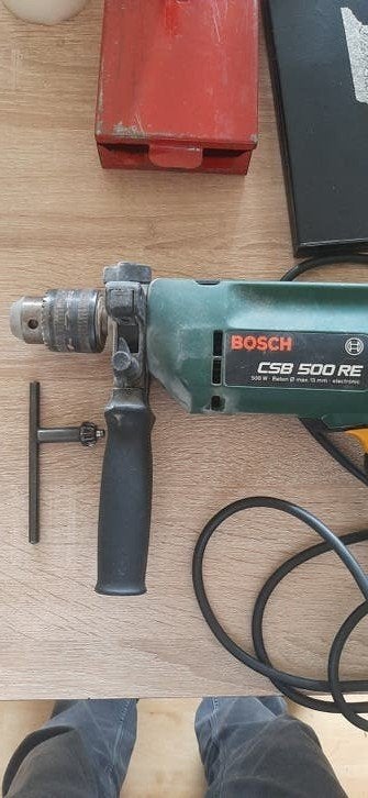 Bosch CSB 500 RE Boormachine met accessoires en koffer, Gebruikt, Variabele snelheid, 400 tot 600 watt, Ophalen