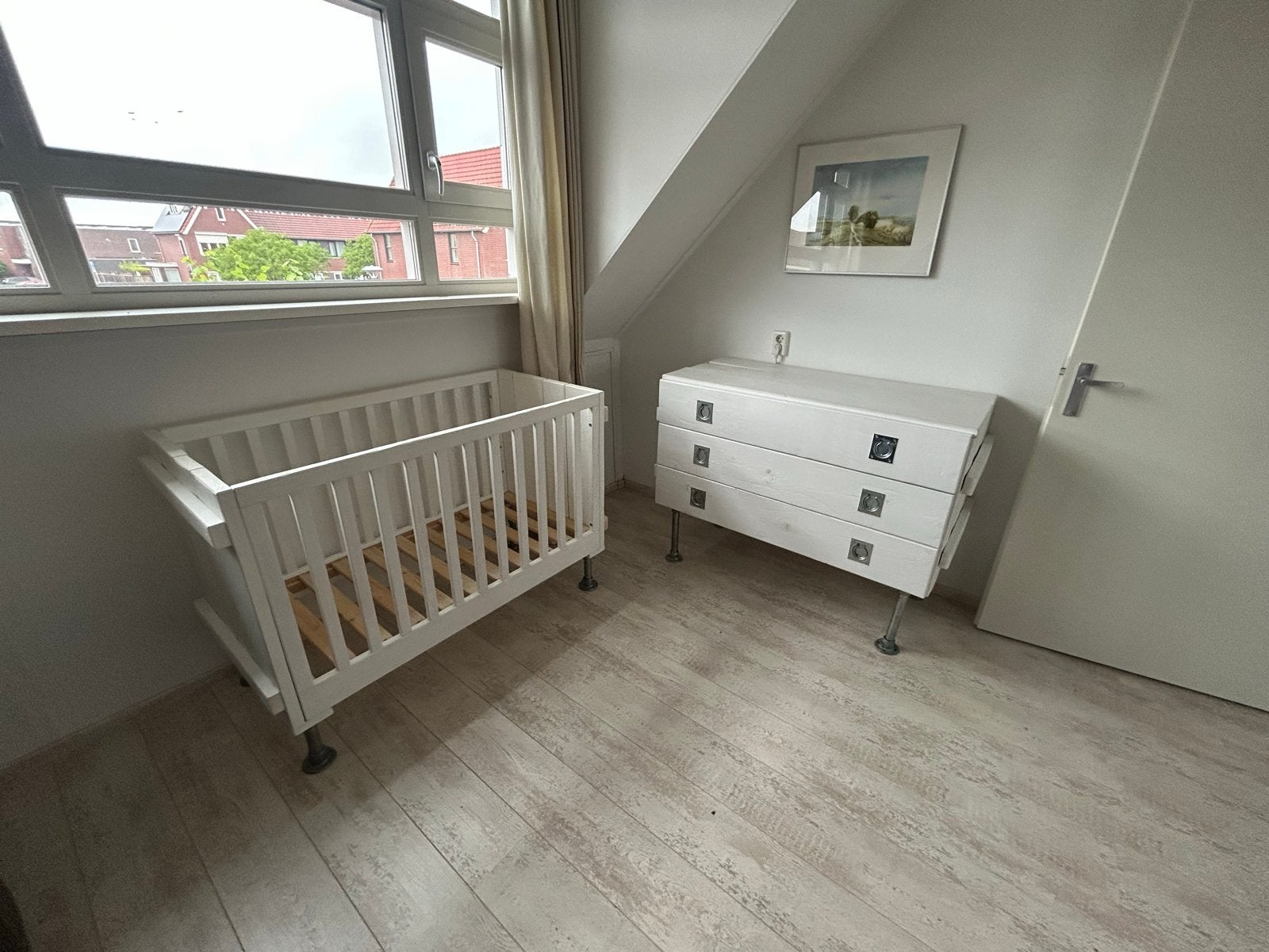Kids Factory- Wit houten ledikant en commode, Ophalen, Gebruikt, Ledikant