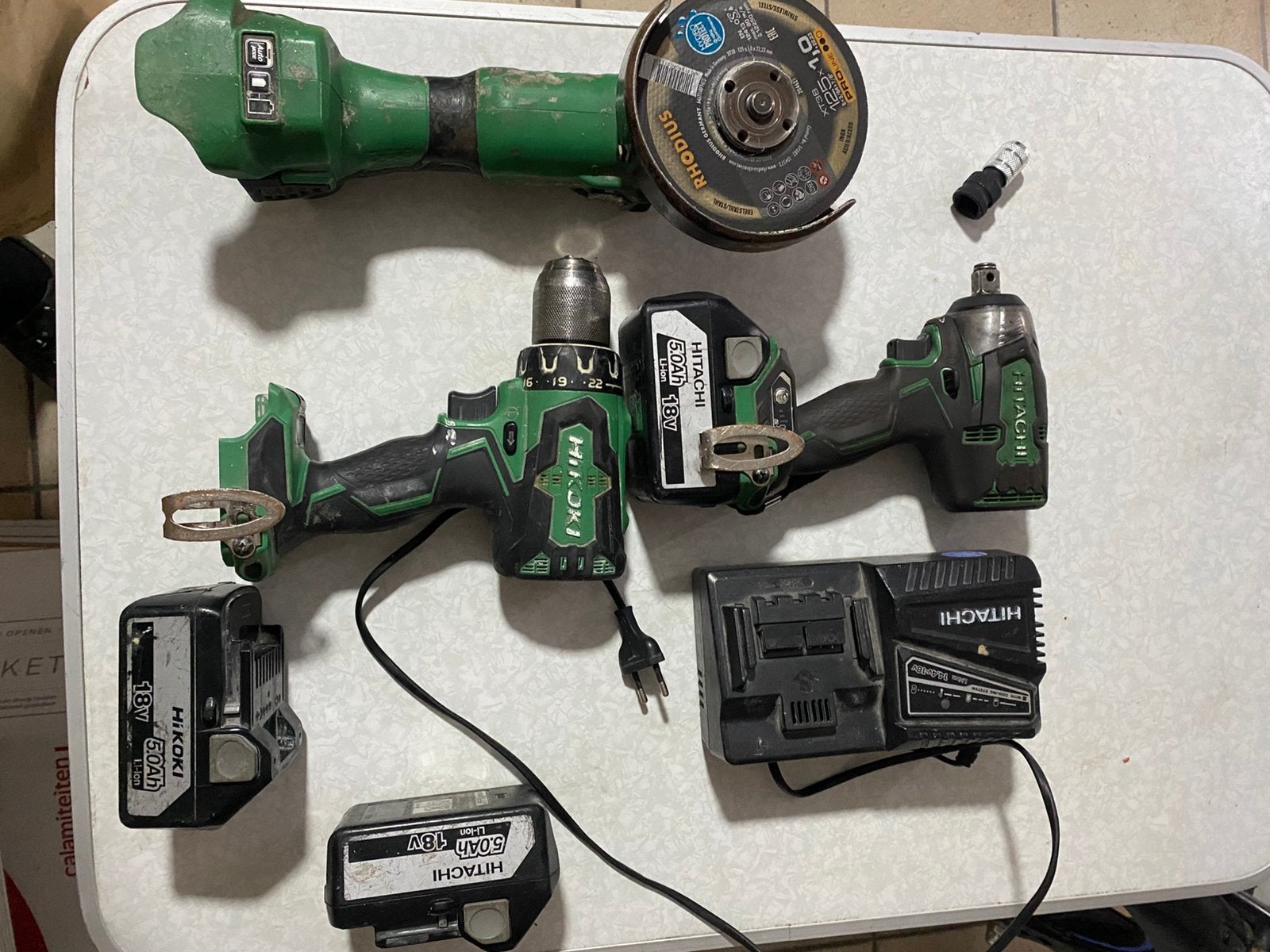 Hikoki 18v set Schroeftol, slijptol, slagmoersleutel, Ophalen, Zo goed als nieuw, Overige typen