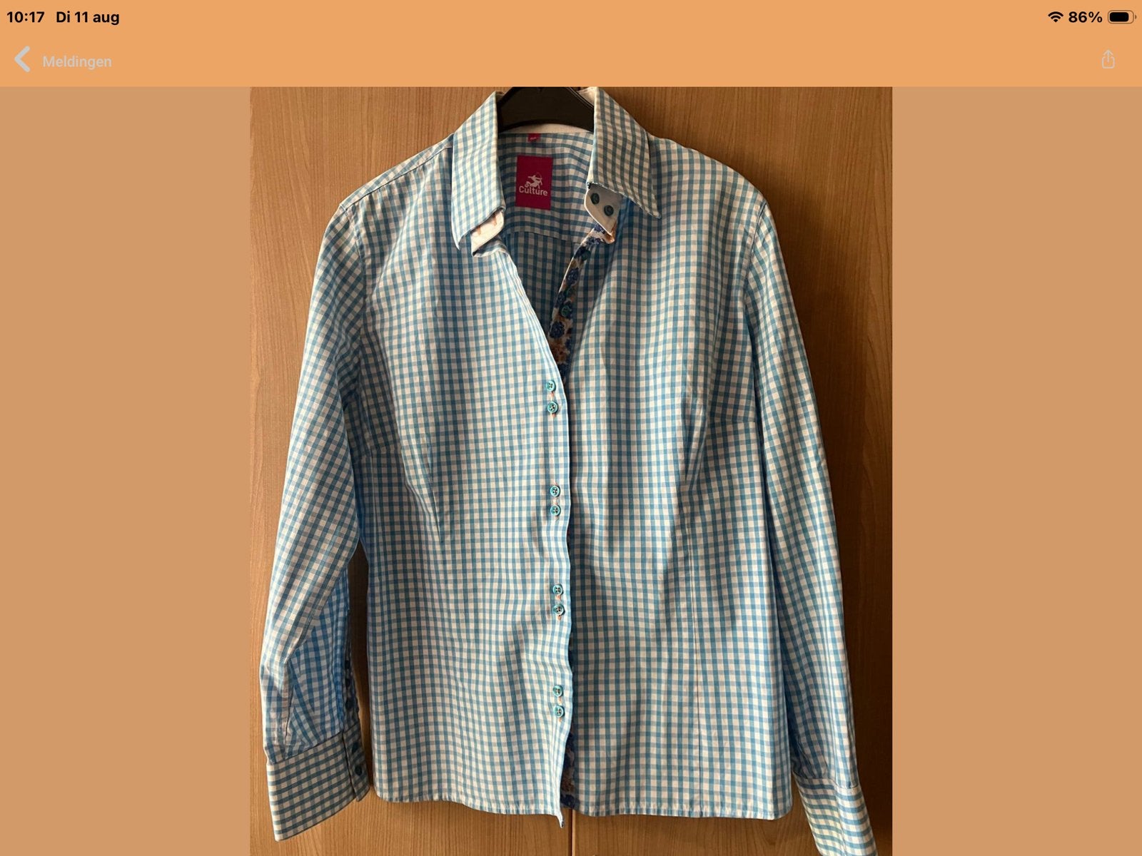 Culture geruite.     blouse.   maat 44., Ophalen of Verzenden, Nieuw, Maat 42/44 (L), Blauw