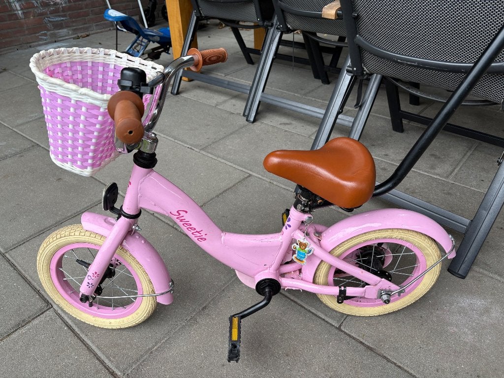 Meisjesfiets roze 12 inch, Fietsen en Brommers, Ophalen, Gebruikt, Terugtraprem, 14 inch of minder
