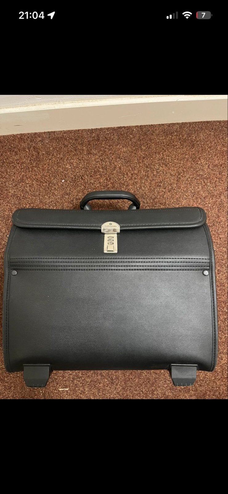 Samsonite pilot leather suitcase, Ophalen, 40 tot 60 cm, Gebruikt, 20 tot 30 cm