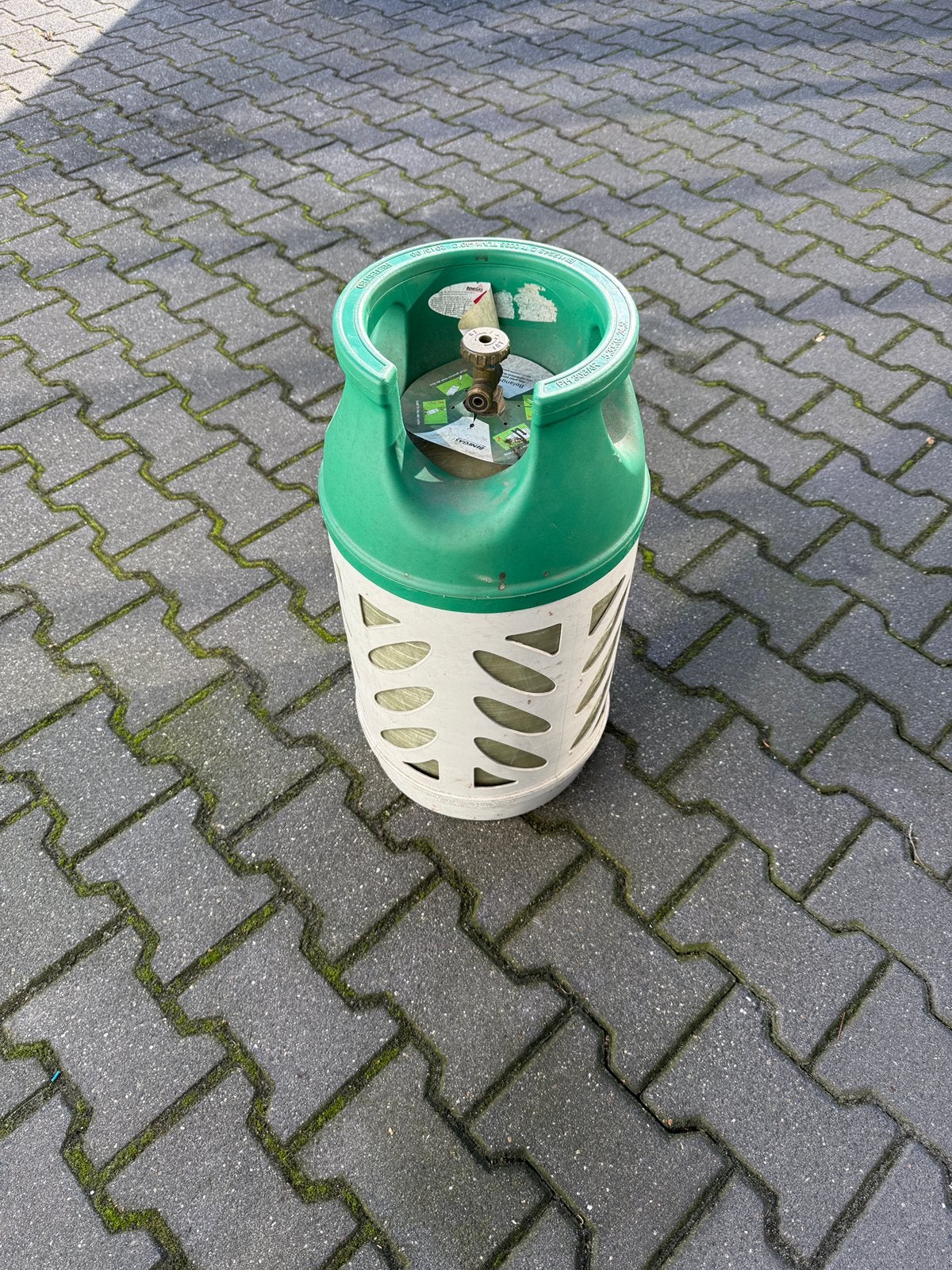 Grote bp gasfles lichtgewicht, Ophalen