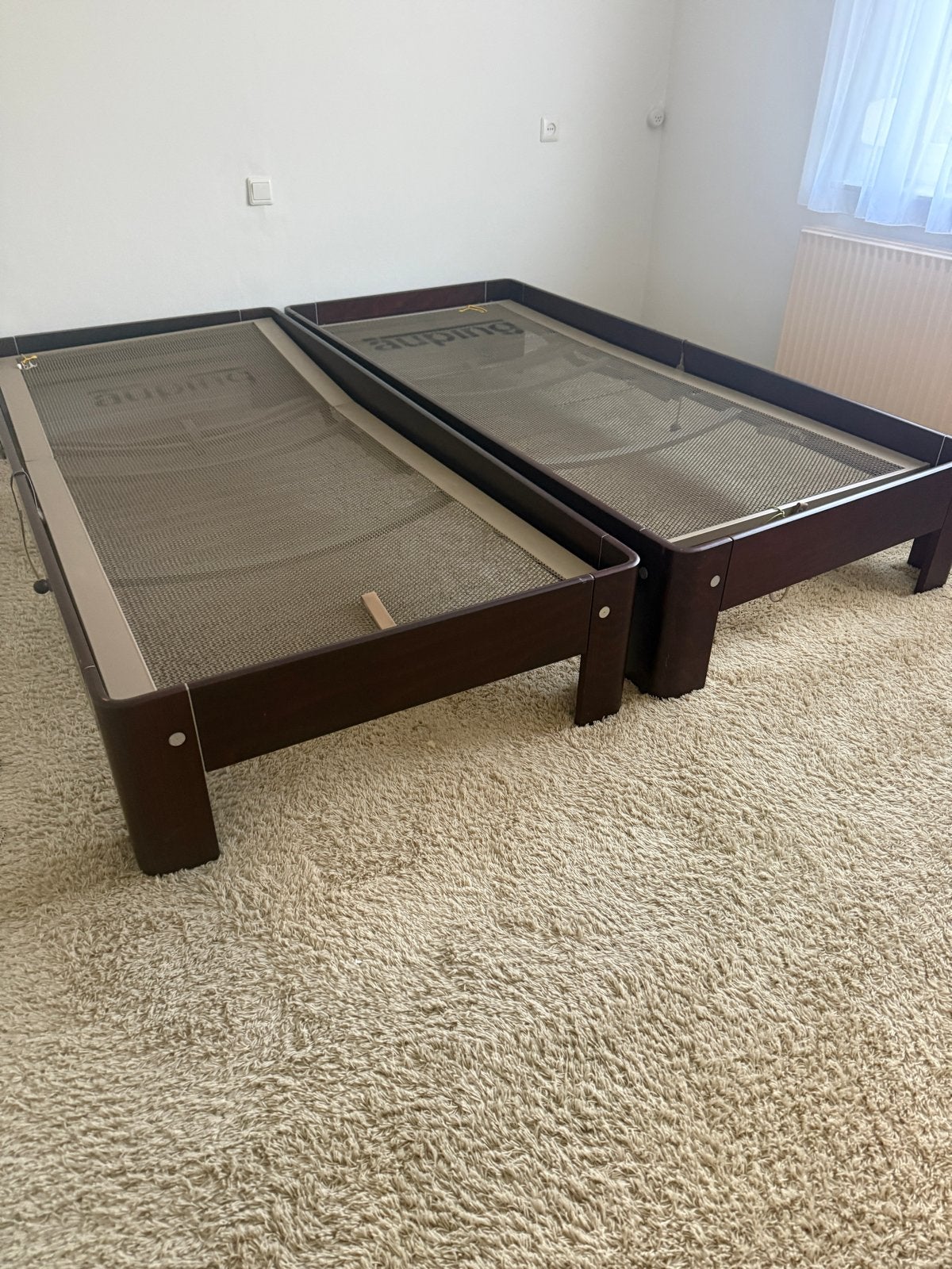 Auping Auping Aronde bedframe met spiraalbodems, Ophalen, 90 cm, Bruin, Tweepersoons