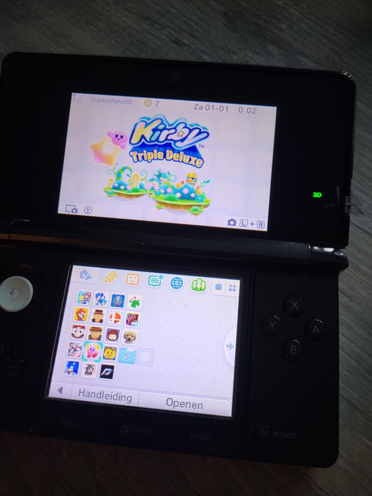 Nintendo 3DS  Zwart met Kirby Triple Deluxe, Spelcomputers en Games, Spelcomputers | Nintendo 2DS en 3DS, Ophalen of Verzenden