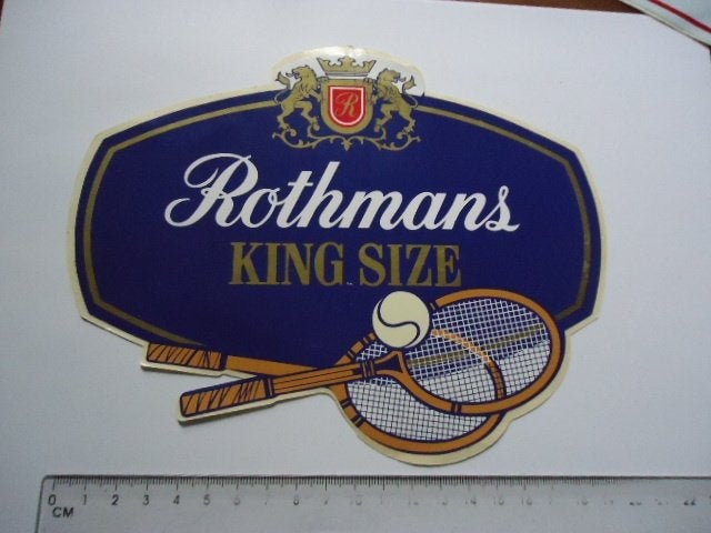 sticker oud ROTHMANS Tennis vintage jaren 70 seventies groot, Verzamelen, Ophalen of Verzenden, Zo goed als nieuw, Bedrijf of Vereniging