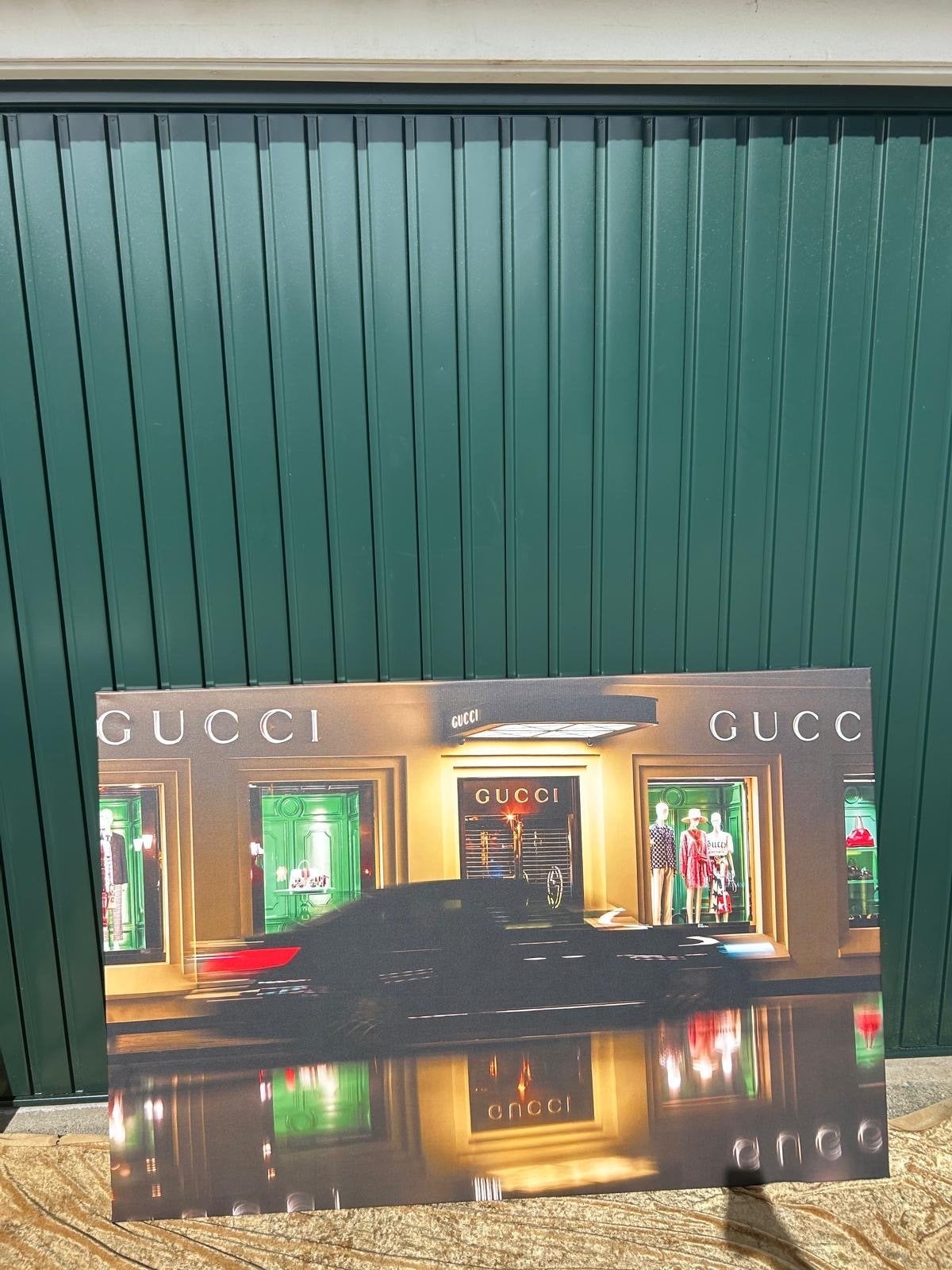 Gucci Canvas Schilderij - Luxe Stadsgezicht, Ophalen, Print, Textiel, Stadsgezicht