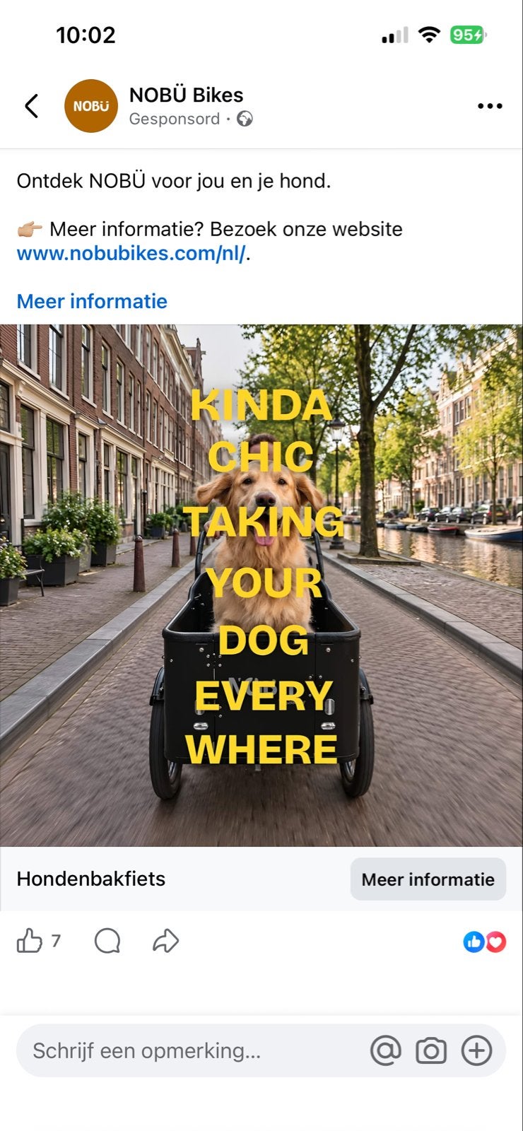 NOBÜ Robusto Woof Hondenbakfiets - Perfect voor jou en je ho, Elektrisch, Schijfrem, Ophalen, Overige merken