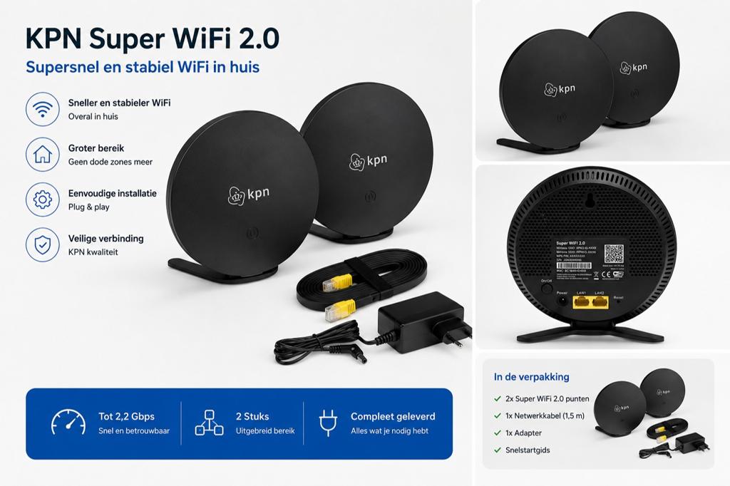 KPN Super WiFi 2.0 - Supersnel en stabiel WiFi in huis, Ophalen of Verzenden, Zo goed als nieuw, Router, KPN