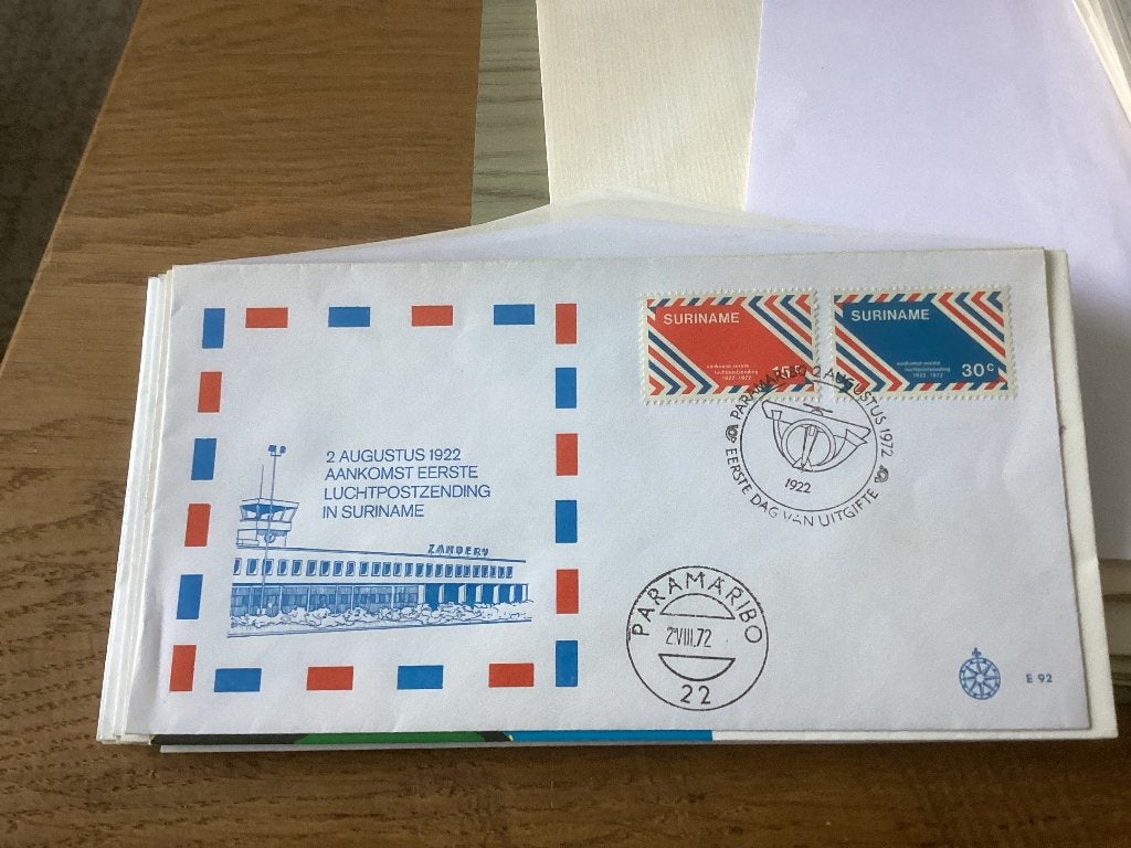No4793 Suriname E92 Heb ook Nederland jaargangen fdc 1963, Postzegels en Munten, Ophalen of Verzenden, Onbeschreven, Nederland