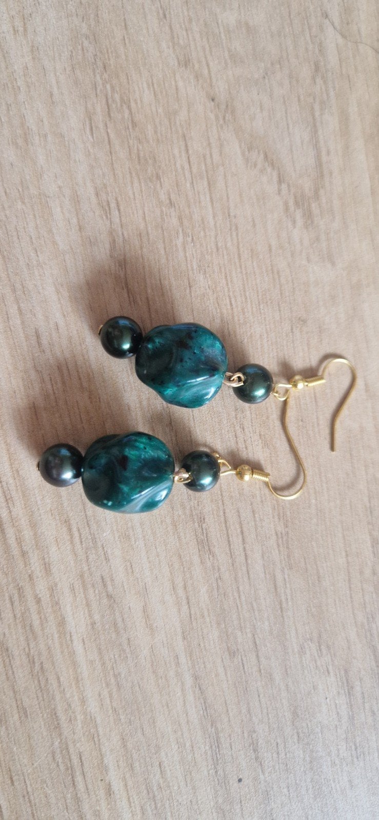 Elegante Groene Oorbellen met Parelmoer, Overige materialen, Hangers, Nieuw, Ophalen of Verzenden