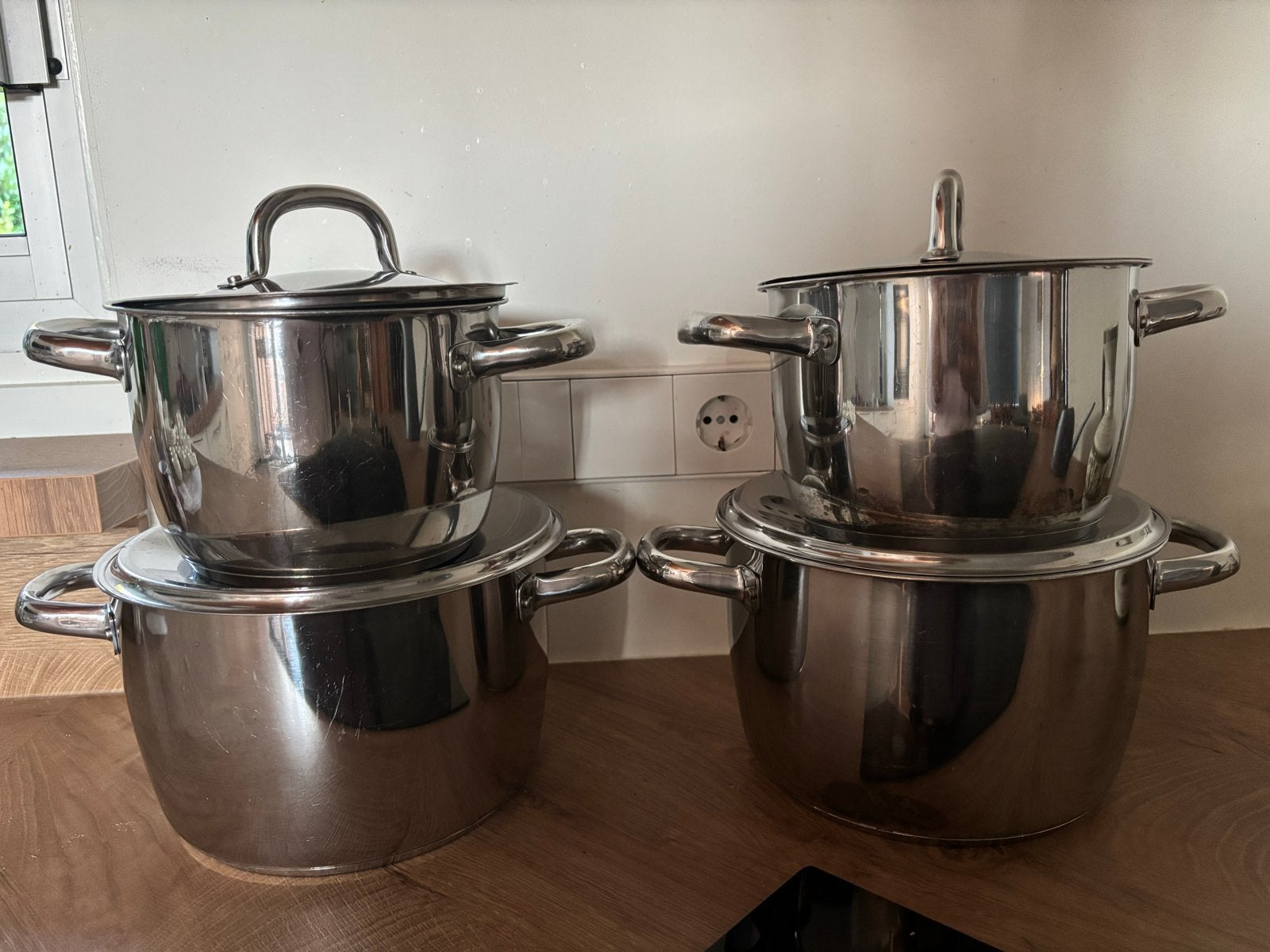 IKEA Pannenset - RVS Kookpannen (4 stuks), Huis en Inrichting, Ophalen, Gebruikt, Pannenset, IKEA