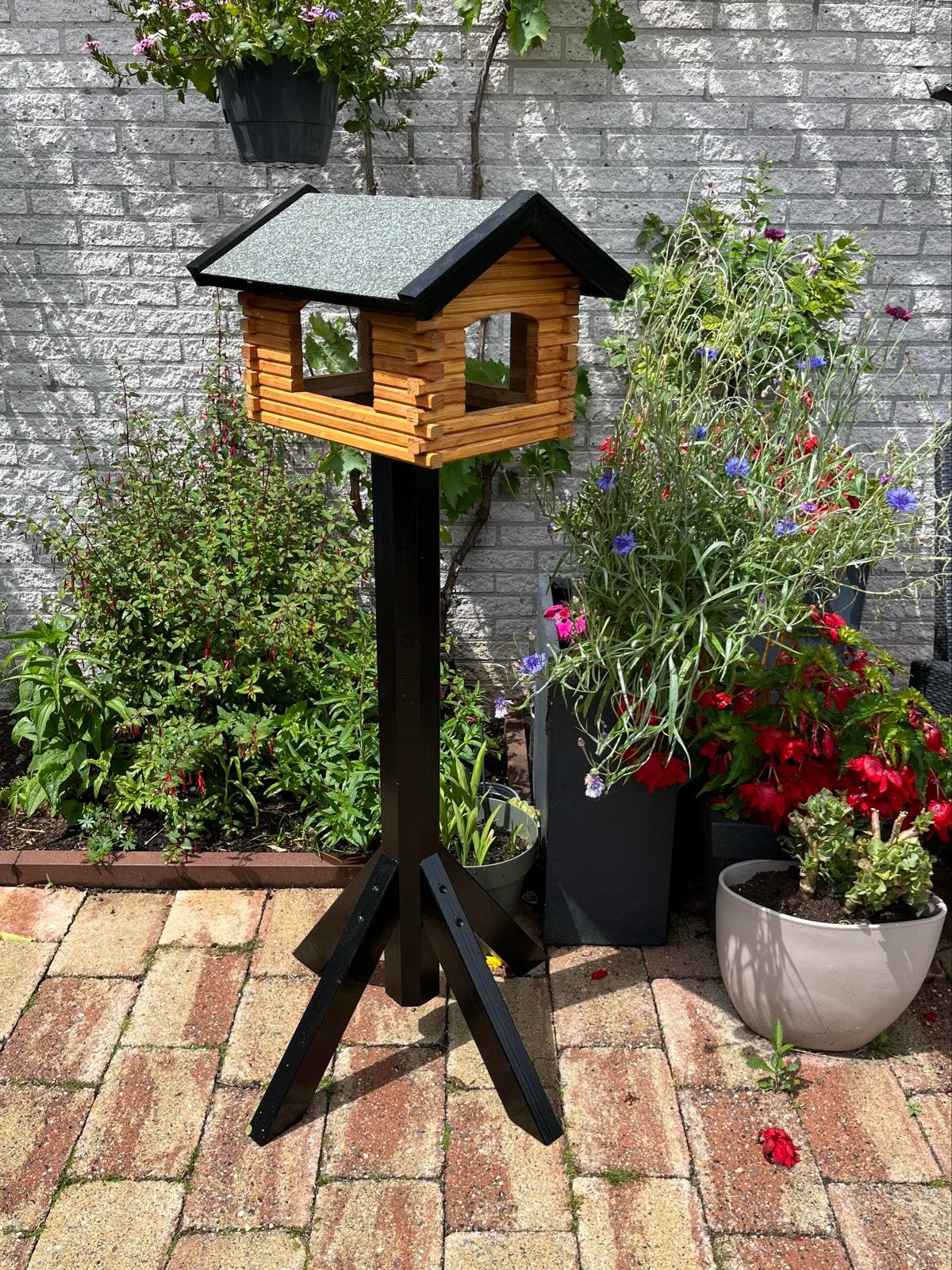 Vogelhuisje op standaard - Voederhuisje, Ophalen of Verzenden, Gebruikt