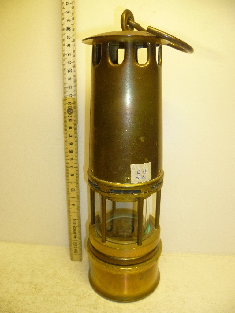 Mooie Messing Mijnlamp Patina Kleuring Compleet, Antiek en Kunst, Ophalen of Verzenden