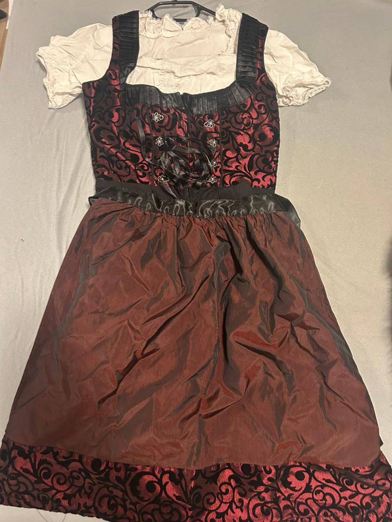 Mooie Dirndl jurk set - Donkerrood & Zwart - Maat 38, Kleding | Dames, Maat 38/40 (M), Ophalen of Verzenden, Overige thema's, Kleding