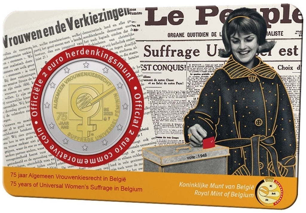 2 Euro munt BELGIE 2023 "75 Jaar Vrouwenkiesrecht"., Verzenden, België, 2 euro