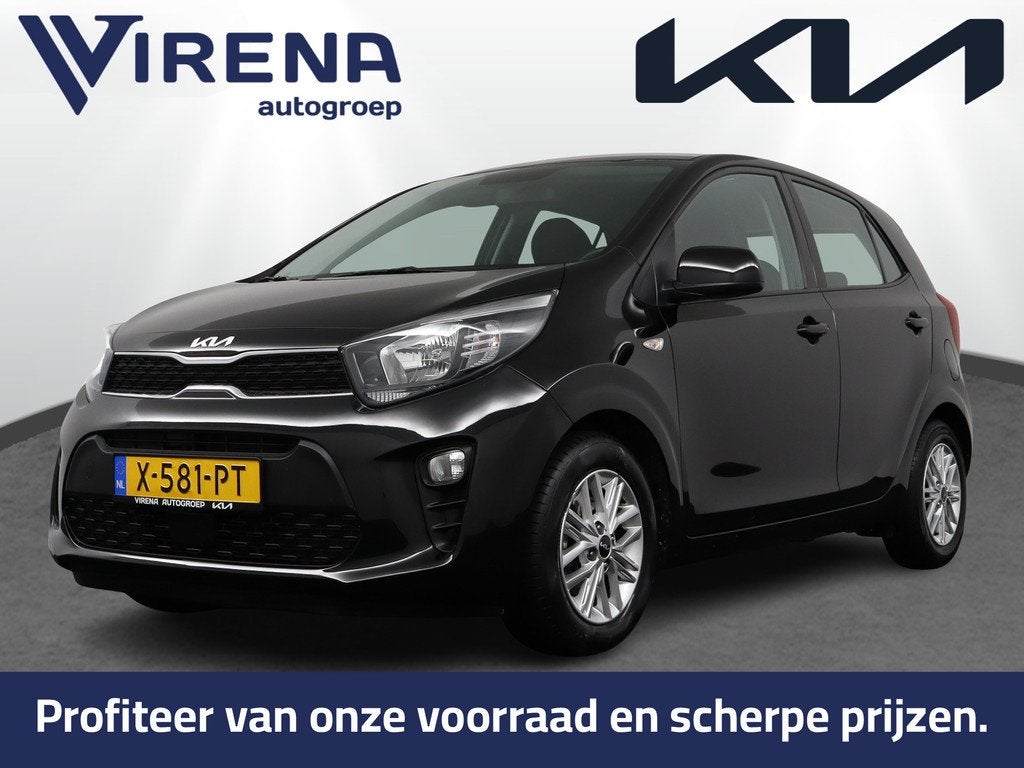 Kia Picanto 1.0 DPi DynamicLine Automaat - Achteruitrij Came, Auto's, Kia, Stof, Gebruikt, 4 stoelen, Zwart