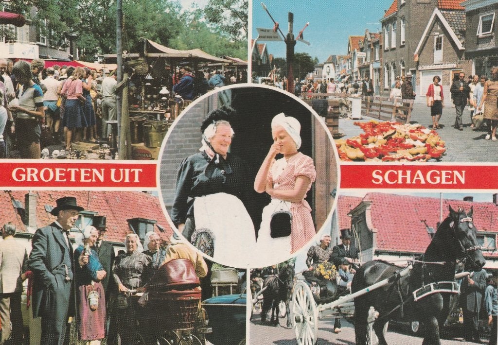 SCHAGEN Westfriese Markt Klederdracht Groeten, Verzenden, 1980 tot heden, Gelopen, Noord-Holland