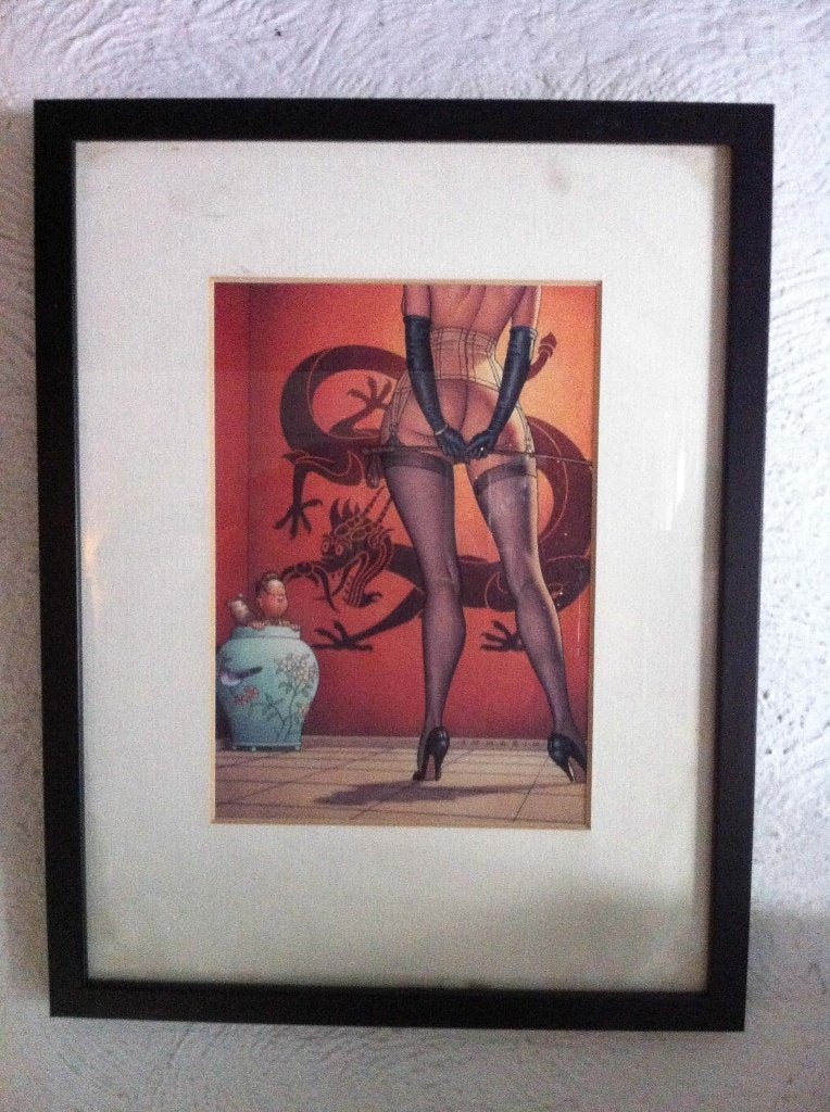 Kuifje pinup (Claude Mirande), print, on-gesigneerd., Ophalen of Verzenden, Nieuw