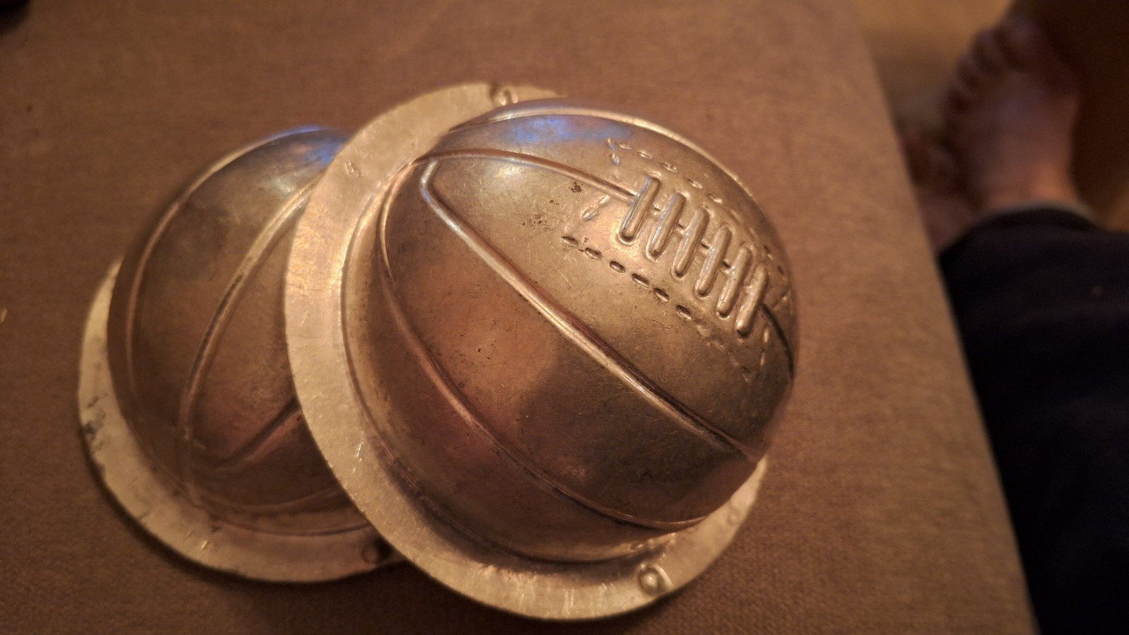 Vintage aluminium chocoladevorm basketbal/voetbal, Ophalen of Verzenden