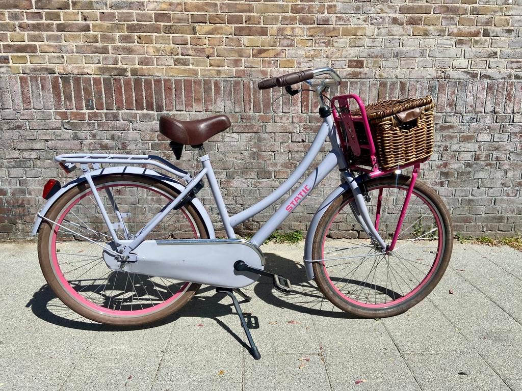 Prachtige Static Meisjesfiets (26 inch) – Met Mandje & Slot!, Terugtraprem, Gebruikt, Handrem, Ophalen