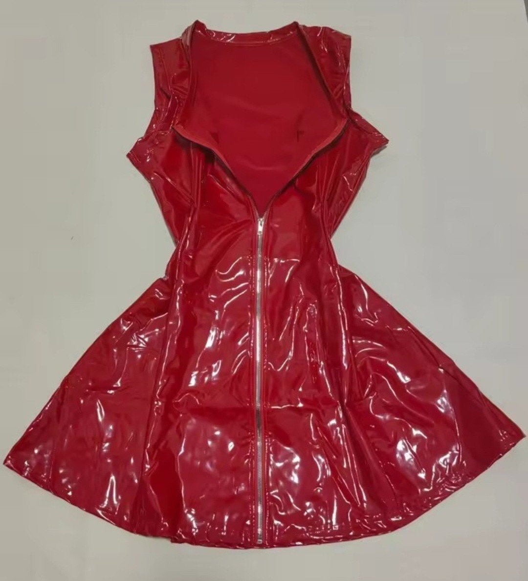 Wauw Prachtige Lak Jurk, tm 3XL, Kleding | Dames, Jurken, Verzenden, Nieuw, Boven de knie