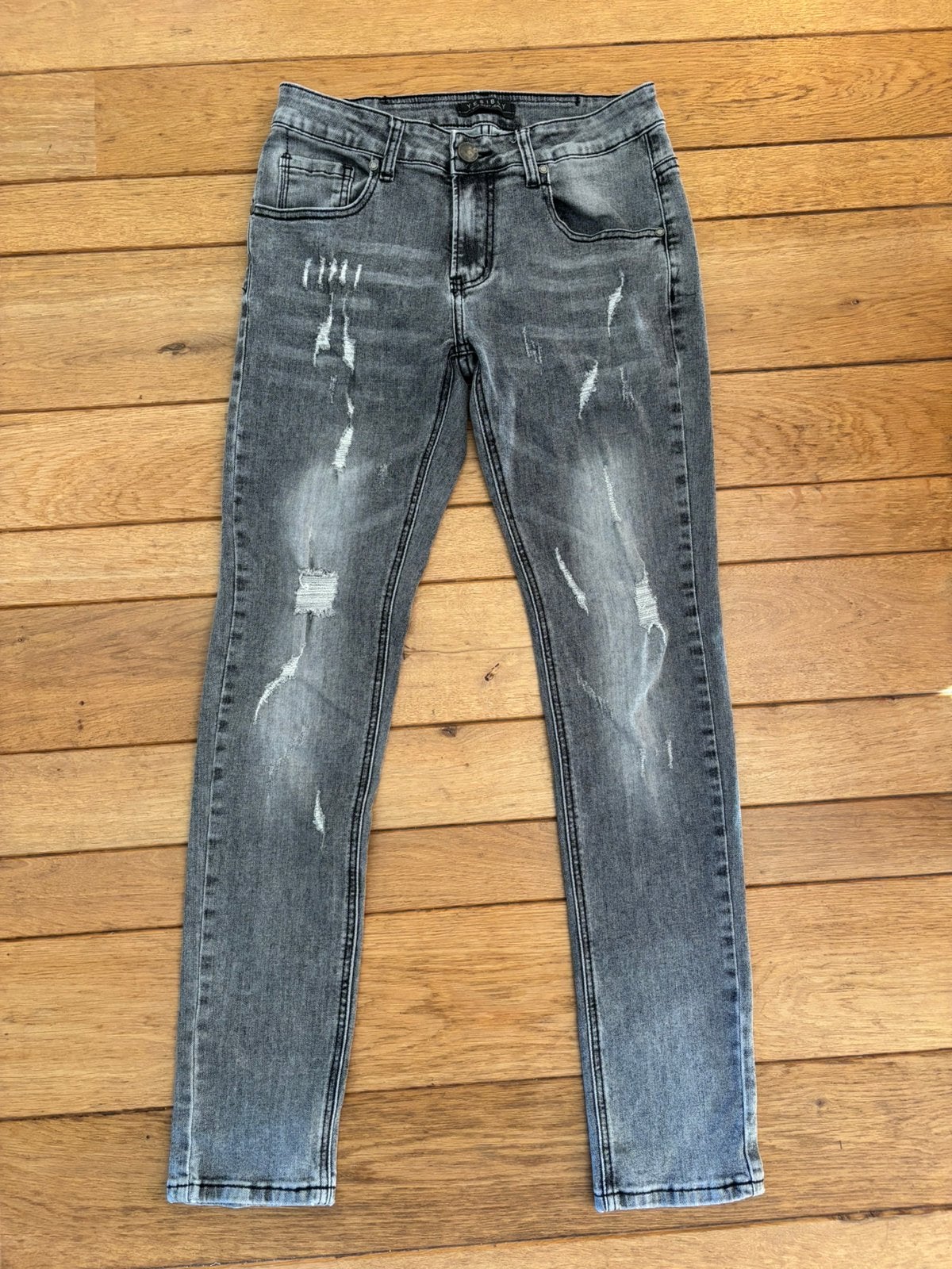 Yes!boy broek IT 44 / USA 30 | grijze slim fit ripped jeans, Ophalen of Verzenden