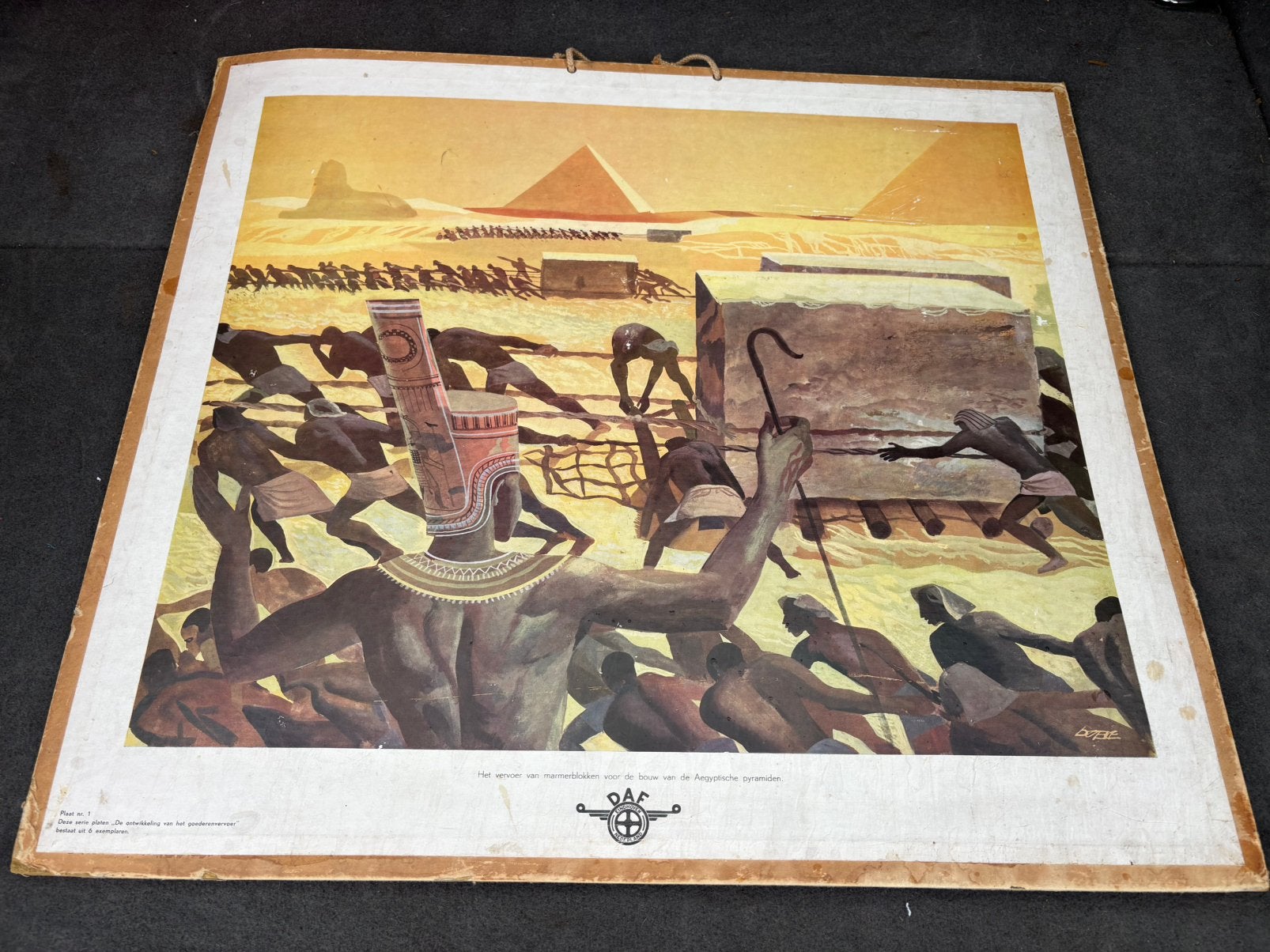 Vintage DAF schoolplaat, educatieve reclame, Ophalen, Gebruikt, 1940 tot 1960, Prent